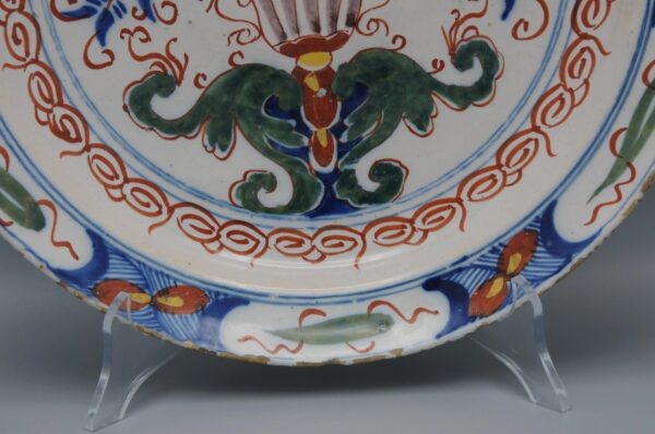 Delft polychrome charger - mid 18th century