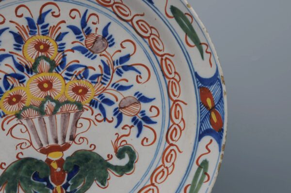 Delft polychrome charger - mid 18th century