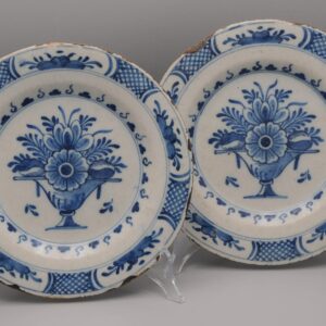 Dutch Delft - pair of Empire Delft plates ca 1800