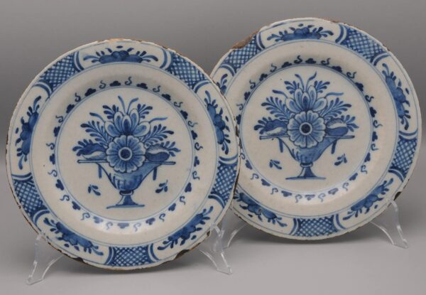 Dutch Delft - pair of Empire Delft plates ca 1800