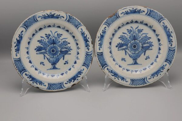 Dutch Delft - pair of Empire Delft plates ca 1800