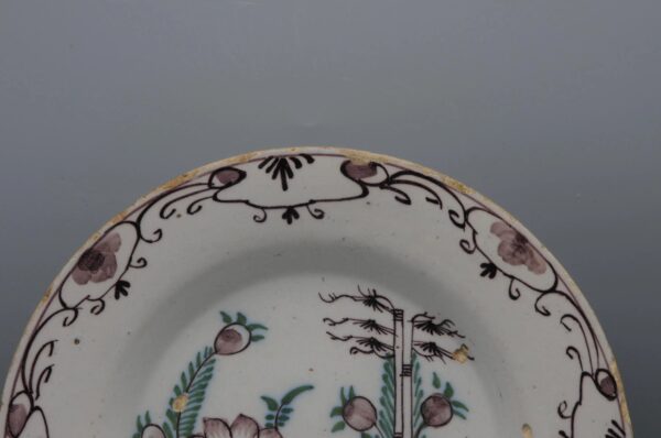 Delft polychrome chinoiserie plate - 18th century